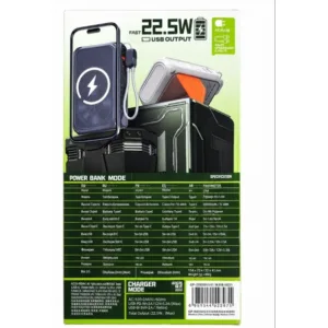 پاوربانک بیسیم 22.5 وات ریمکس مدل CP-2 ظرفیت 20000 میلیآمپرساعت به همراه کابل لایتنینگ