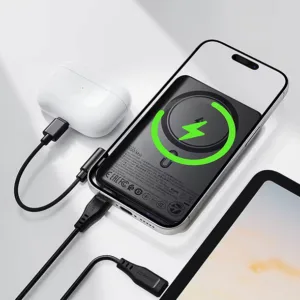 پاوربانک بی سیم 20 وات ایس فست مدل M30 ظرفیت 5000 میلیآمپرساعت به همراه کابل USB-C