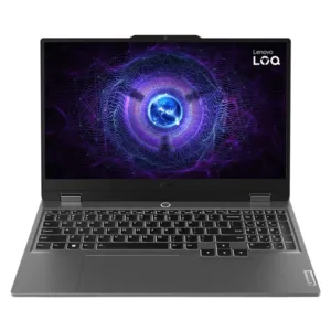 لپ‌تاپ لنوو مدل LOQ 15IRX9 با پردازنده Core i7-13650HX و گرافیک RTX4050 6GB، رم DDR5 24GB با فرکانس 4800MHz، حافظه SSD با ظرفیت 1TB، نمایشگر 15.6 اینچ IPS با وضح Full HD و نرخ به‌روزرسانی 144Hz، دارای نور پس‌زمینه کیبورد