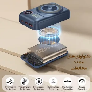 پاوربانک ریمکس مدل MagSafe Wireless Fast Charge 22.5W ظرفیت 20000 میلی آمپر ساعت