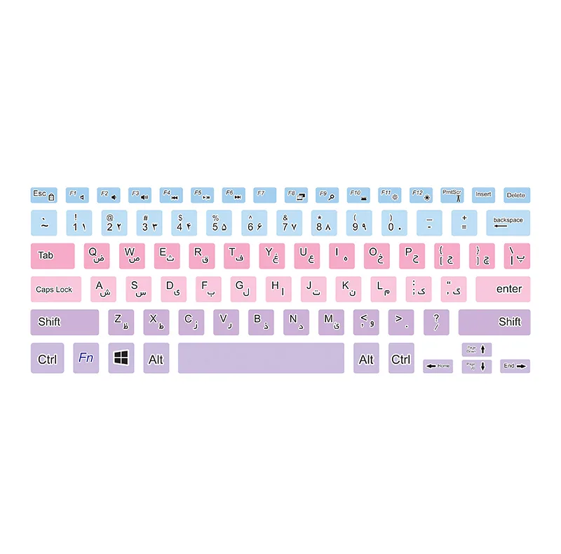 برچسب حروف فارسی کیبورد توییجین و موییجین مدل colors 24 مناسب برای لپ تاپ دل XPS-Precision-5510-5530
