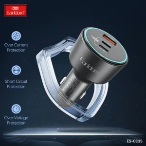 شارژر فندکی 200 وات 3 پورت ارلدام مدل CC35