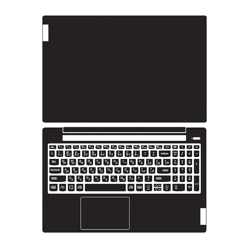 استیکر لپ تاپ توییجین و موییجین مدل Black 01 مناسب برای لپ تاپ لنوو ideapad 5 15IAL7 به همراه برچسب حروف فارسی کیبورد