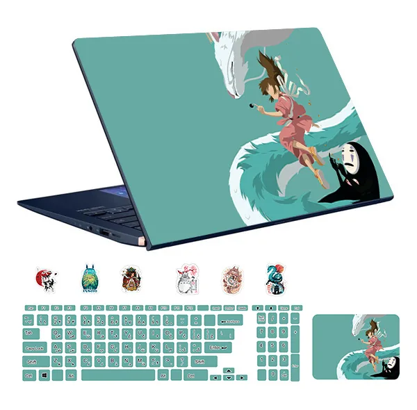 استیکر لپ تاپ توییجین و موییجین طرح Anime کد 01 مناسب برای لپ تاپ 15.6 اینچ به همراه برچسب حروف فارسی کیبورد