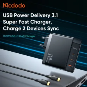 شارژر دیواری 140 وات مک دودو مدل CH-2913 به همراه کابل USB-C