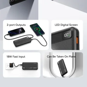 پاوربانک 22.5 وات یوسمز مدل cd263 ظرفیت 10000 میلیآمپرساعت