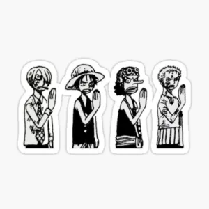 استیکر لپ تاپ و موبایل گوفی طرح انیمه وان پیس مدل Hush 1 مجموعه 4 عددی