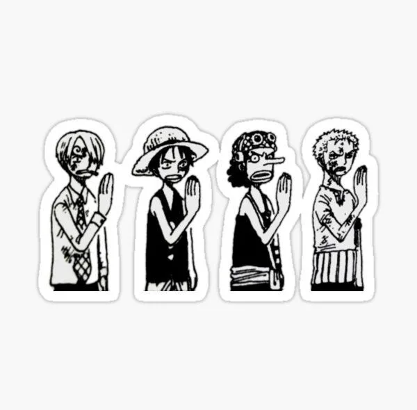 استیکر لپ تاپ و موبایل گوفی طرح انیمه وان پیس مدل Hush 1 مجموعه 4 عددی