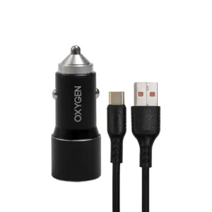 شارژر فندکی 20 وات اکسیژن مدل AC-07 به همراه کابل تبدیل USB-C