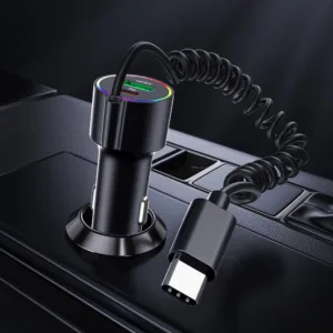 شارژر فندکی 83 وات دو پورت ارلدام مدل CC44 به همراه کابل USB-C