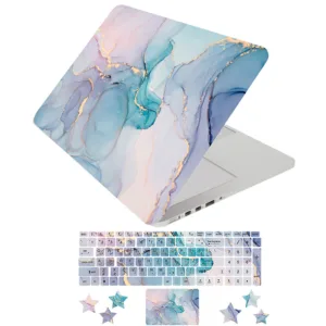 استیکر لپ تاپ راتیانا مدل be_uty marble23  مناسب برای لپ تاپ 15 تا 17 اینچ به همراه برچسب حروف فارسی کیبورد