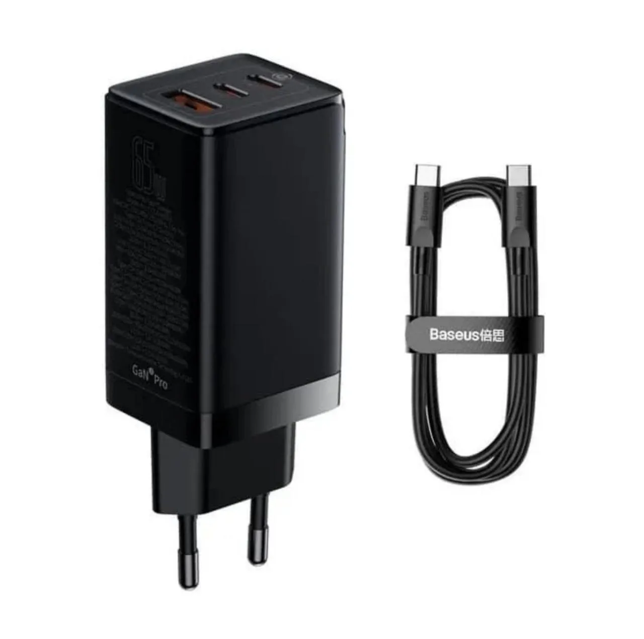 شارژر دیواری 65 وات باسئوس مدل GaN5 Pro Fast Charger به همراه کابل USB-C