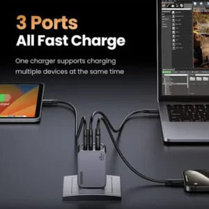 شارژر دیواری 65 وات یوگرین مدل X755 کد 25871 همراه با کابل USB-C