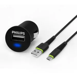شارژر فندکی فیلیپس مدل DLP-2520U به همراه کابل تبدیل microUSB