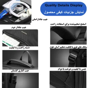 کوله پشتی لپ تاپ چینلو کد 5283 مناسب برای لپ تاپ 14.1 تا 15.6 اینچی
