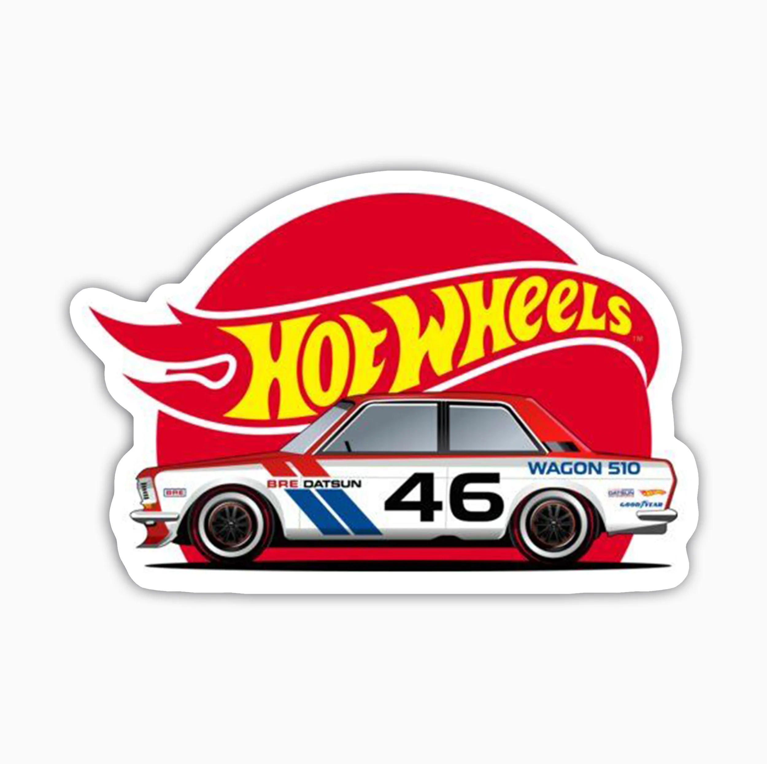 استیکر لپ تاپ و موبایل بووم طرح ماشین مدل Racing Car Hot Wheels 46 کد AG38