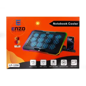 پایه خنککننده لپتاپ انزو مدل LF-1250 دارای 13 فن مناسب برای لپتاپهای تا 17 اینچ