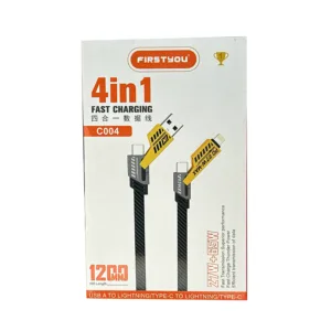 کابل تبدیل USB به لایتنینگ ، microUSB، USB-C فرست یو مدل C004 طول 120 سانتیمتر