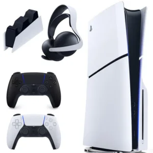کنسول بازی سونی مدل PlayStation 5 Slim ظرفیت یک ترابایت ریجن 2016A اروپا به همراه دسته اضافی و پایه شارژر و هدست Elite
