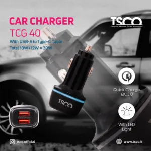 شارژر فندکی 30 وات تسکو مدل TCG 40