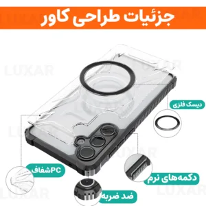 کاور لوکسار مدل a56 _Luxmag مناسب برای گوشی موبایل سامسونگ Galaxy A56 / A36