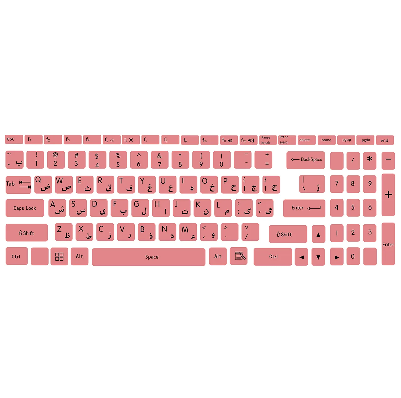 برچسب حروف فارسی کیبورد مدل T-p01