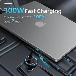شارژر فندکی باسئوس مدل Multi-port Fast Charge 160W به همراه کابل تبدیل Usb-c