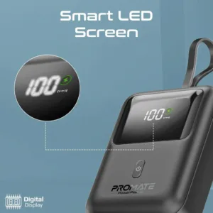 پاوربانک پرومیت مدل POWERPOD-10.BLK ظرفیت ۱۰۰۰۰ میلیآمپرساعت