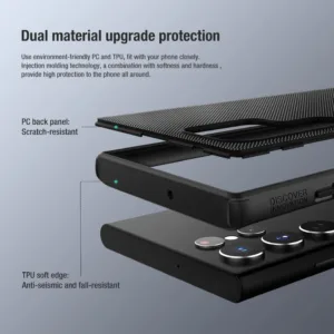 کاور نیلکین مدل Super Frosted Shield Pro مناسب برای گوشی موبایل سامسونگ Galaxy S22 Ultra