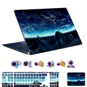 استیکر لپ تاپ توییجین و موییجین طرح Space  کد 163 مناسب برای لپ تاپ 15.6 اینچ به همراه برچسب حروف فارسی کیبورد