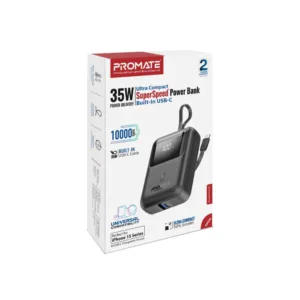 پاوربانک پرومیت مدل POWERPOD-10.BLK ظرفیت ۱۰۰۰۰ میلیآمپرساعت