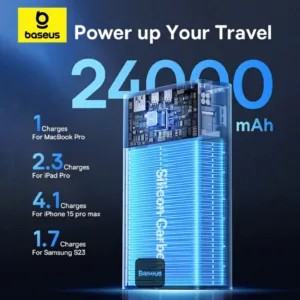پاوربانک بیسوس مدل PPXJ2065 ظرفیت 24000 میلی آمپرساعت