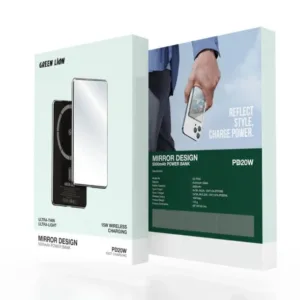 پاوربانک 15 وات گرین لاین مدل مگ سیف Mirror Design با ظرفیت 10000 میلی آمپر ظرفیت