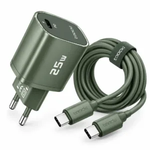 شارژر دیواری ۲۵ وات توکی مدل A05s با کابل USB-C
