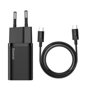 شارژر دیواری باسئوس Quick Charger 25W به همراه کابل تبدیل  usb-c