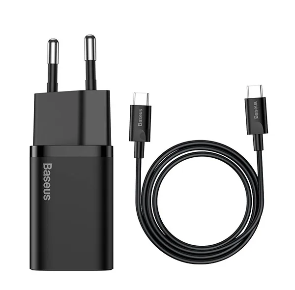 شارژر دیواری باسئوس Quick Charger 25W به همراه کابل تبدیل  usb-c