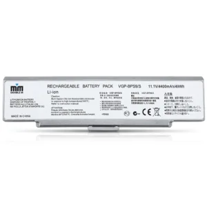 باتری لپ‌تاپ 6 سلولی دابل ام مدل VGP-BPS9 Silver مناسب برای لپ تاپ مدل Vaio BPS9