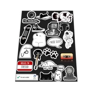 استیکر لپ تاپ و گوشی مدل بلک کد 20 مجموعه 20 عددی