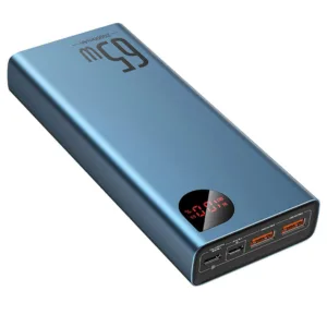 پاوربانک 65 وات بیسوس مدل PPADM65-S ظرفیت 20000 میلی آمپر ساعت به همراه کابل USB-C به USB-A