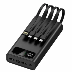 پاوربانک 22.5 وات مدلN-67 ظرفیت20 هزار میلی آمپر ساعت به همراه 4 کابل شارژ USB، USB-C، لایتنینگ و Micro USB