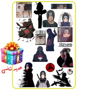 استیکر لپ تاپ مدل انیمه N Itachi کد 1020 مجموعه 17 عددی