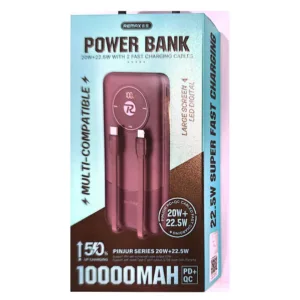 پاوربانک 22.5 وات ریمکس مدل RPP-37  ظرفیت 10000 میلی‌آمپرساعت