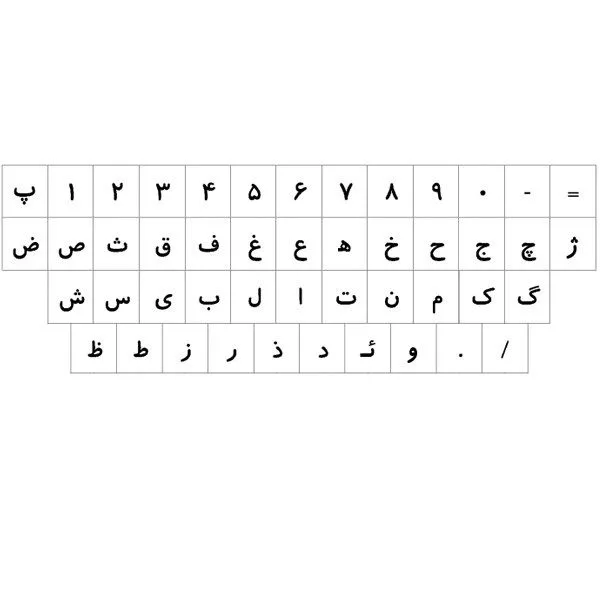 برچسب کیبورد حروف فارسی شفاف مدل 2022