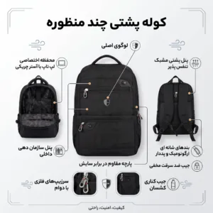 کوله پشتی لپ تاپ مدل bp06 مناسب برای لپ تاپ 14.2 اینچی