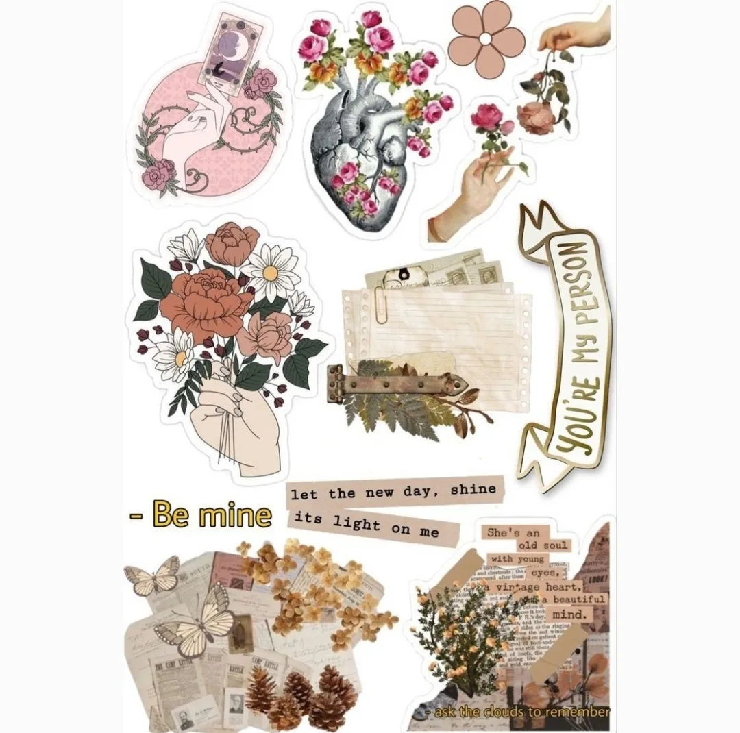 استیکر لب تاپ طرح heart مجموعه 11 عددی