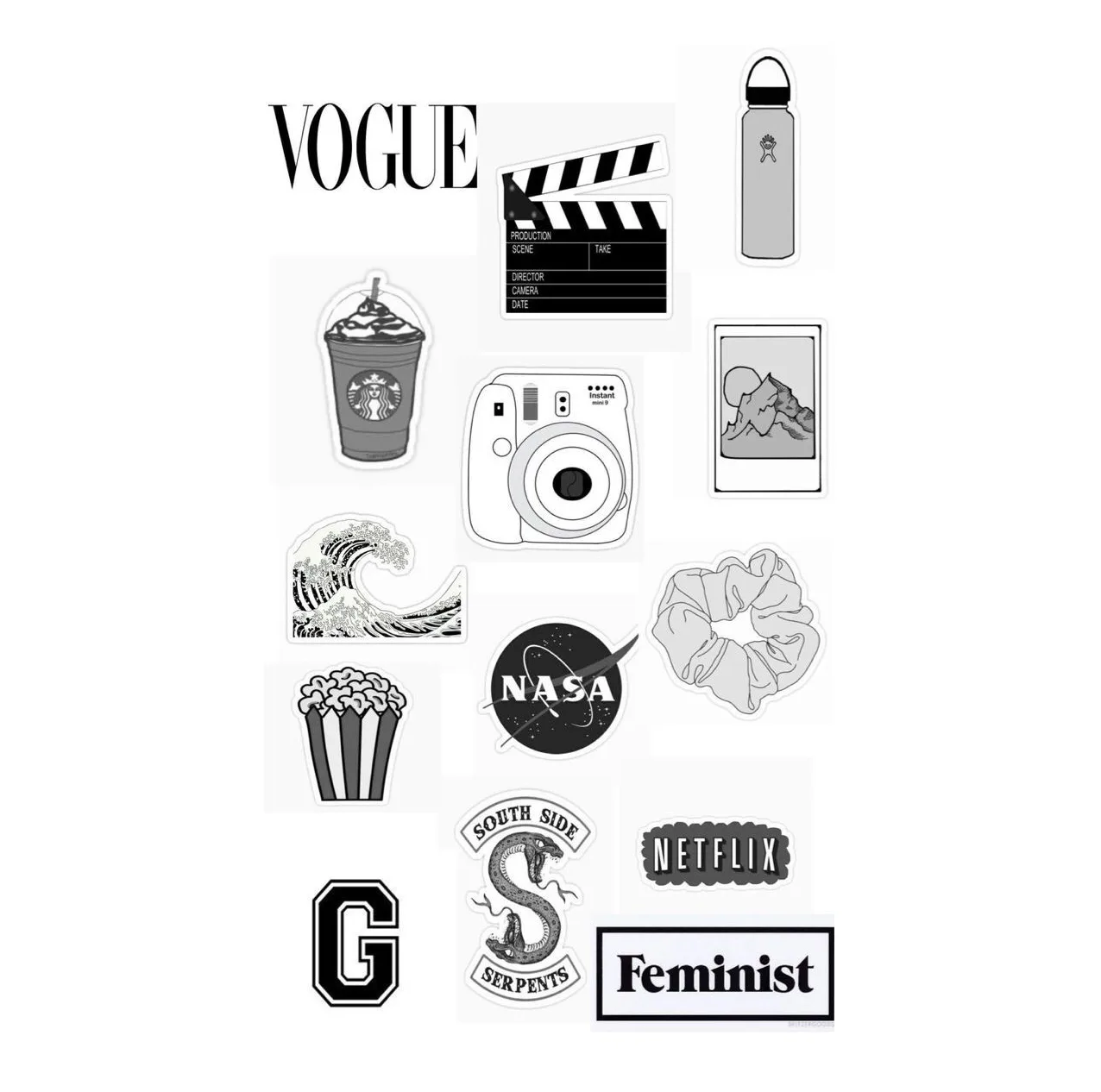 استیکر لپ تاپ و موبایل گوفی طرح آلستار مدل vogue کد NASA 42 مجموعه 15 عددی