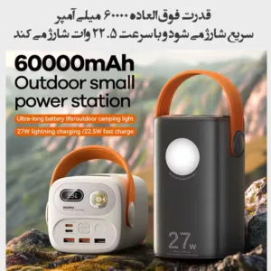 پاوربانک ریمکس مدل Fast Charge 22.5W Gutitan ظرفیت 60000 میلی آمپر ساعت