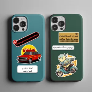 استیکر لپ تاپ و موبایل طرح وسیله نقلیه مجموعه 12 عددی