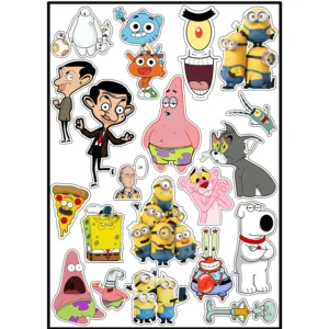 استیکر لپ تاپ و موبایل طرح کارتونی کد CartoonSt7002 مجموعه 20 عددی