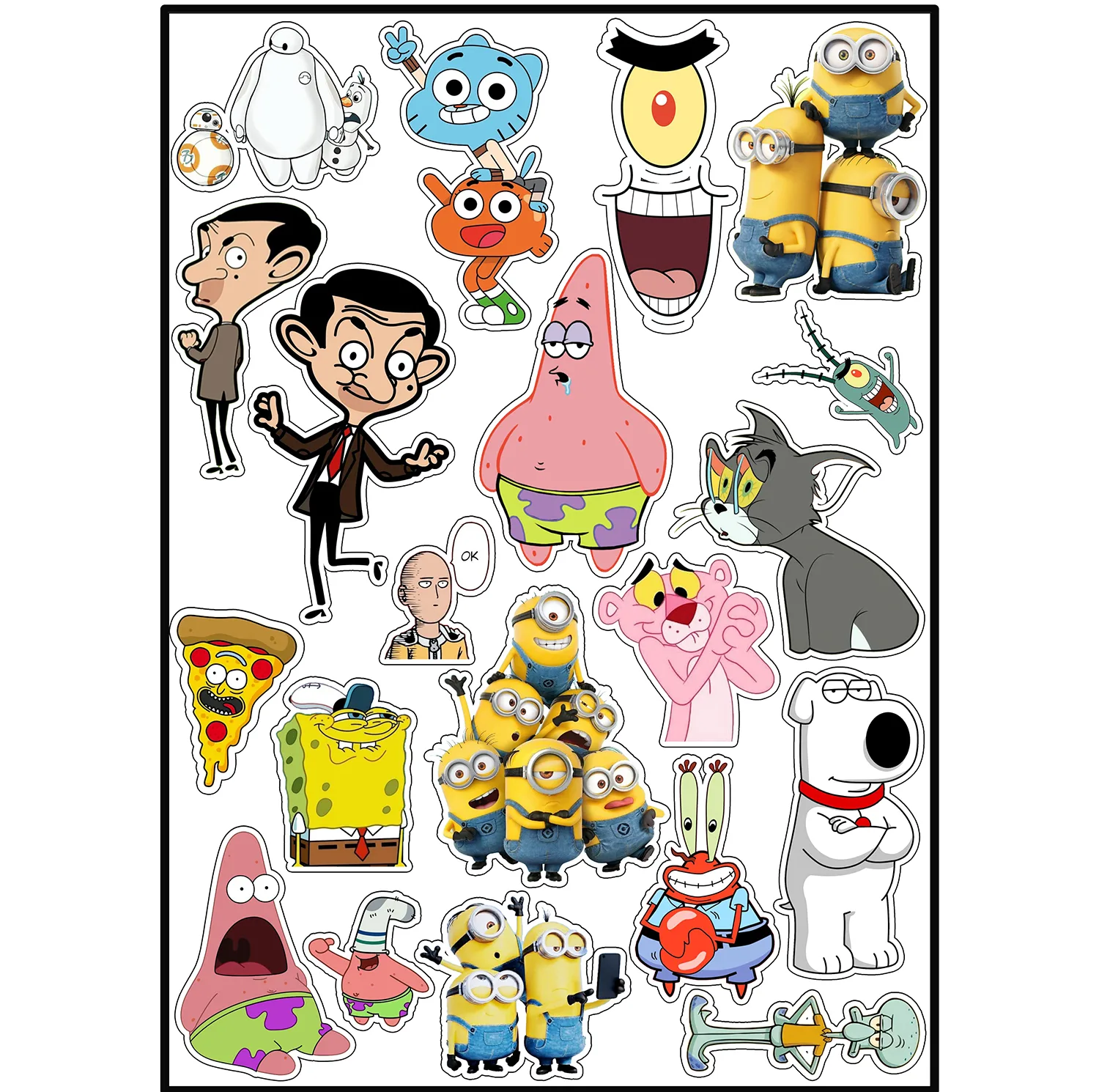 استیکر لپ تاپ و موبایل طرح کارتونی کد CartoonSt7002 مجموعه 20 عددی